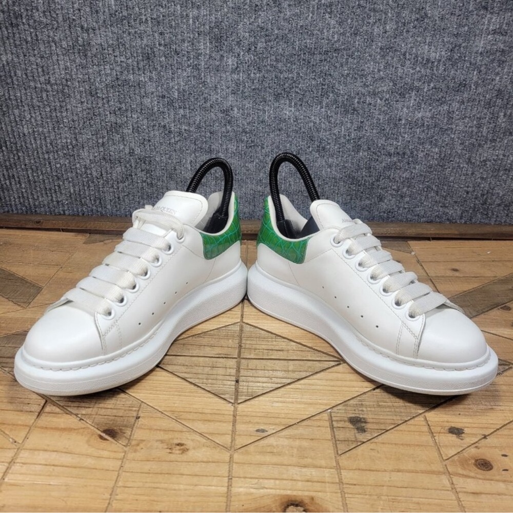 Alexander McQueen Oversized Sneakers
White & Green Croc-Print Leather Size 37.5 - Picture 6 of 16